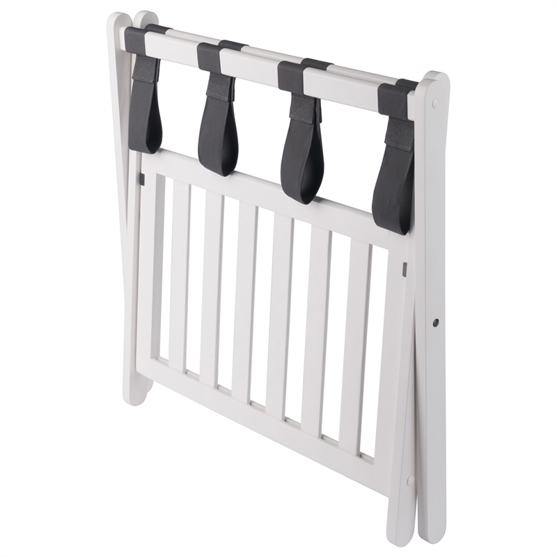 Winsome Reese Luggage Rack with Shelf in White finish