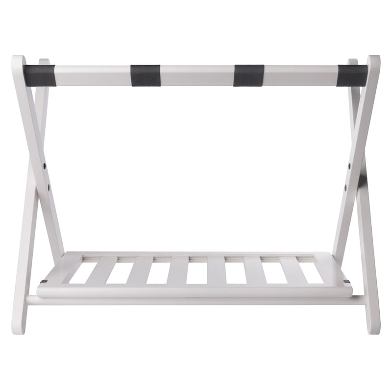 Winsome Reese Luggage Rack with Shelf in White finish