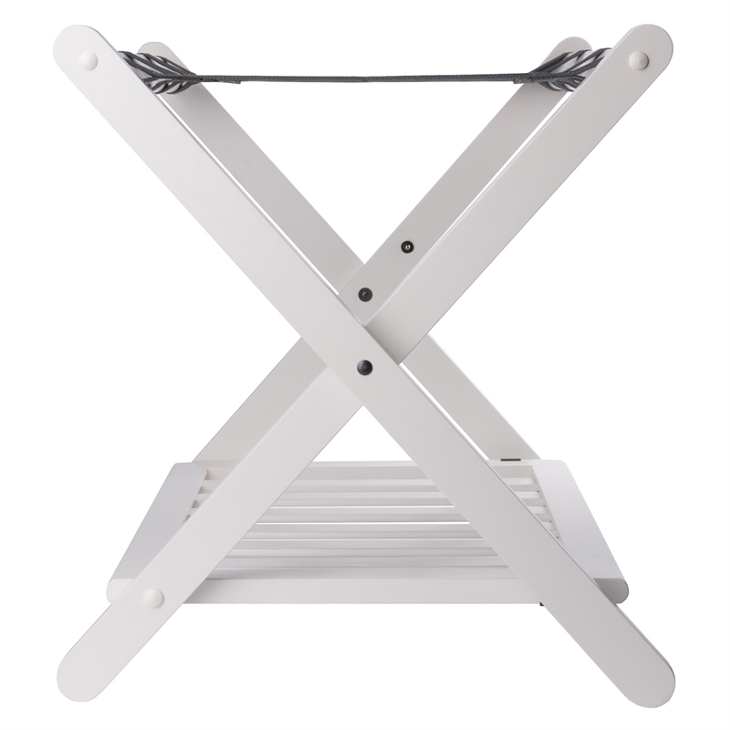 Winsome Reese Luggage Rack with Shelf in White finish