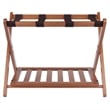 Winsome Reese Luggage Rack with Shelf in Teak Finish