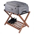 Winsome Reese Luggage Rack with Shelf in Teak Finish