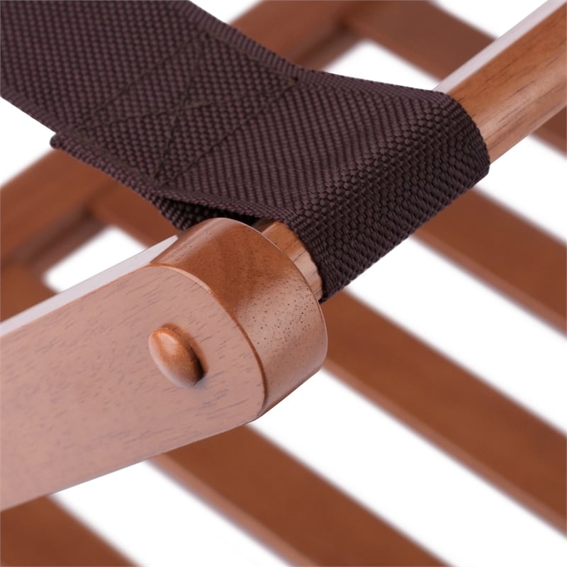 Winsome Reese Luggage Rack with Shelf in Teak Finish