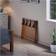 Winsome Reese Luggage Rack with Shelf in Teak Finish