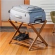 Winsome Reese Luggage Rack with Shelf in Teak Finish