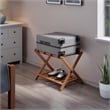 Winsome Reese Luggage Rack with Shelf in Teak Finish