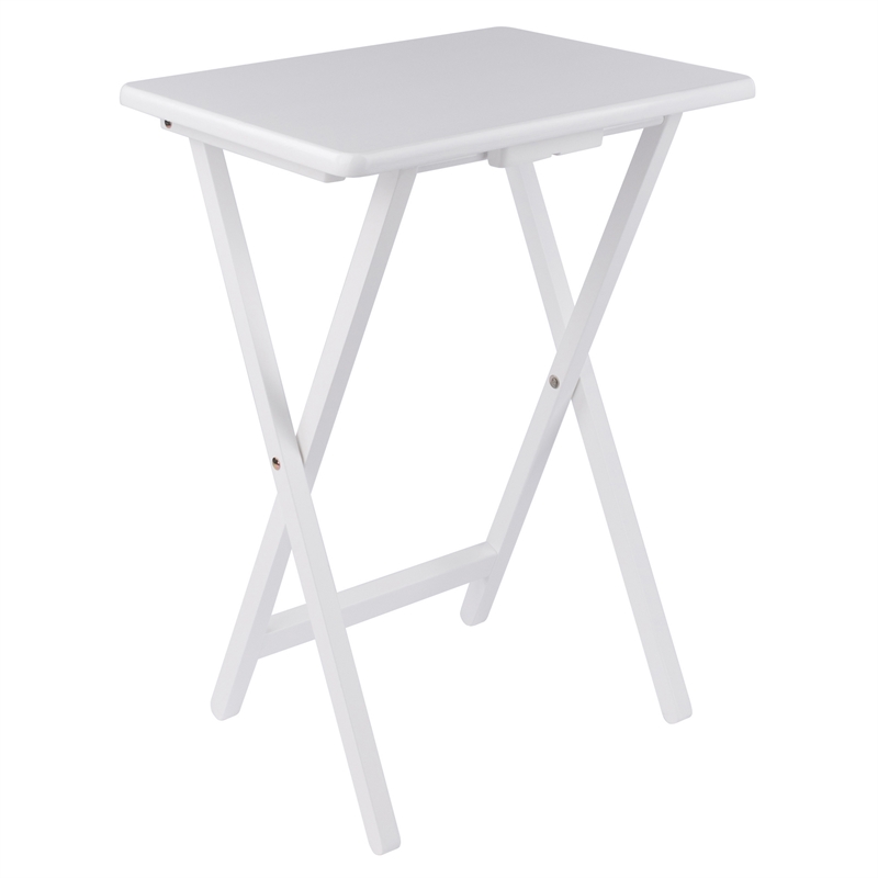Winsome Alex 2-Pc Snack Table Set in White Finish