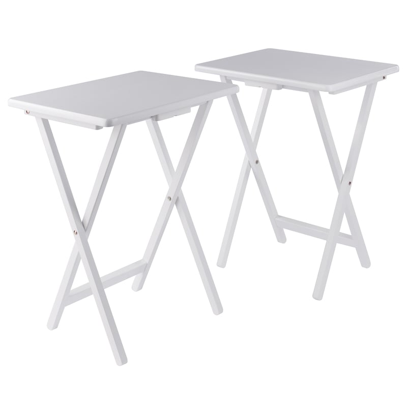 Winsome Alex 2-Pc Snack Table Set in White Finish