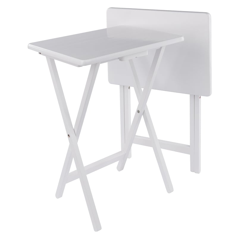 Winsome Alex 2-Pc Snack Table Set in White Finish