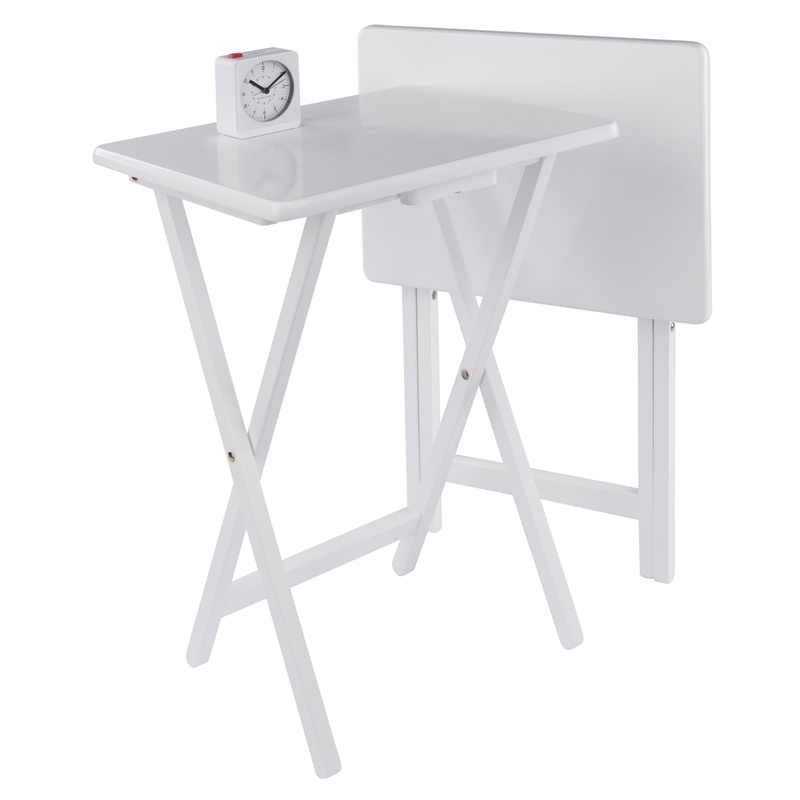 Winsome Alex 2-Pc Snack Table Set in White Finish