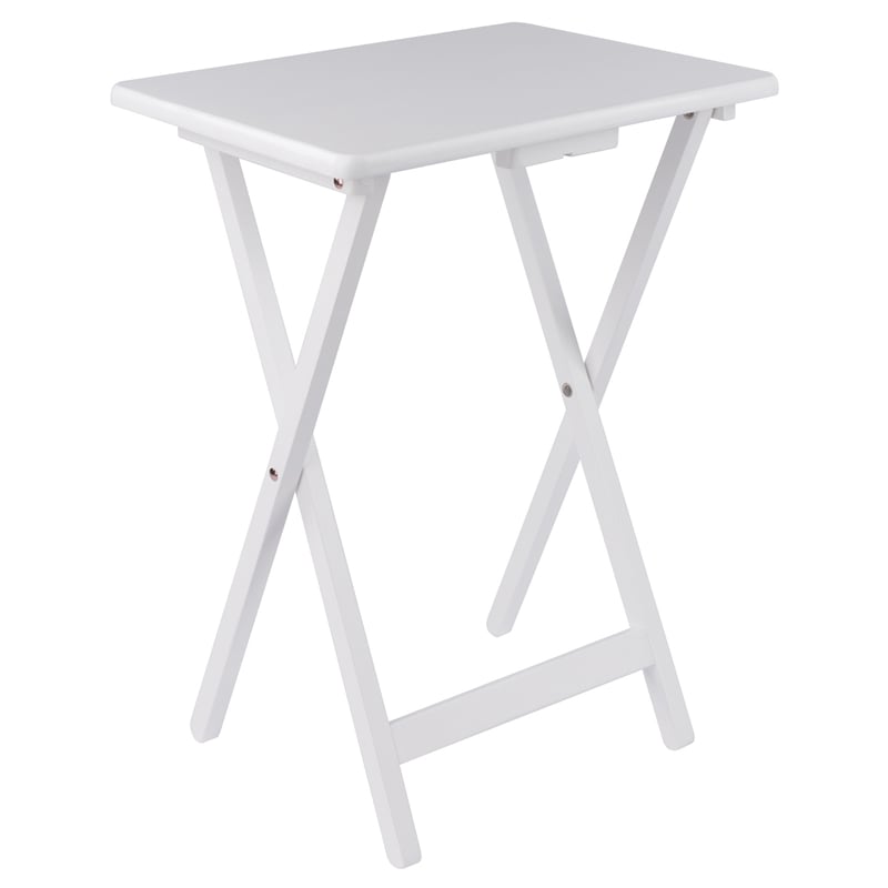 Winsome Alex 2-Pc Snack Table Set in White Finish