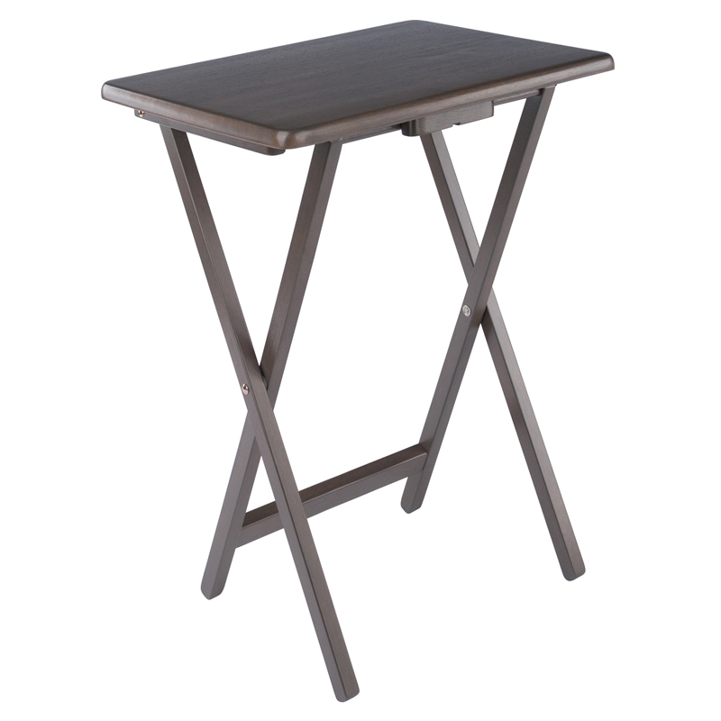 Winsome Alex 2-Pc Snack Table Set in Oyster Gray Finish