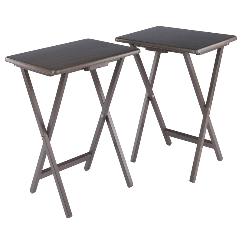 Winsome Alex 2-Pc Snack Table Set in Oyster Gray Finish
