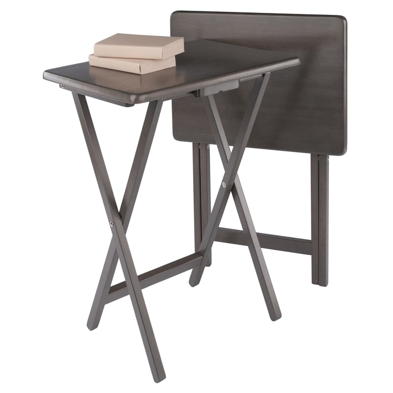 Winsome Alex 2-Pc Snack Table Set in Oyster Gray Finish