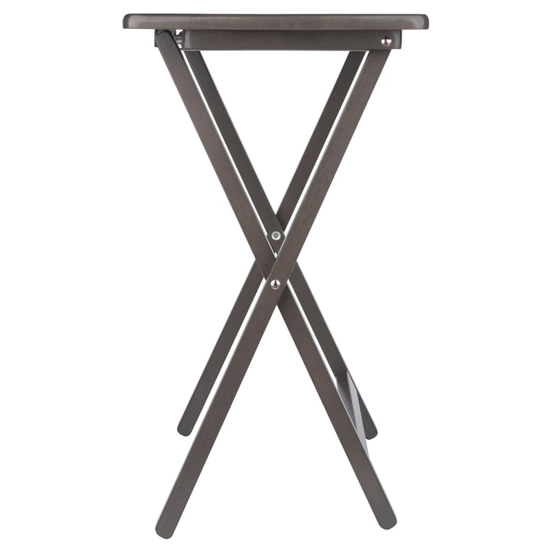Winsome Alex 2-Pc Snack Table Set in Oyster Gray Finish