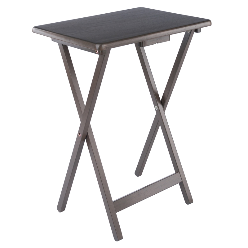 Winsome Alex 2-Pc Snack Table Set in Oyster Gray Finish