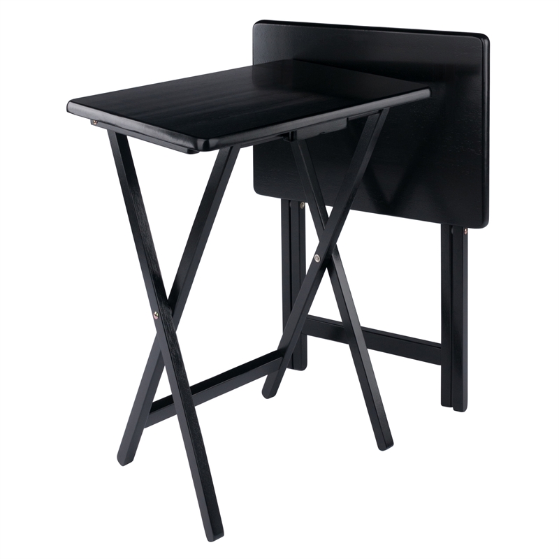 Winsome Alex 2-Pc Snack Table Set in Black Finish