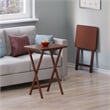 Winsome Alex 2-Pc Snack Table Set in Walnut Finish