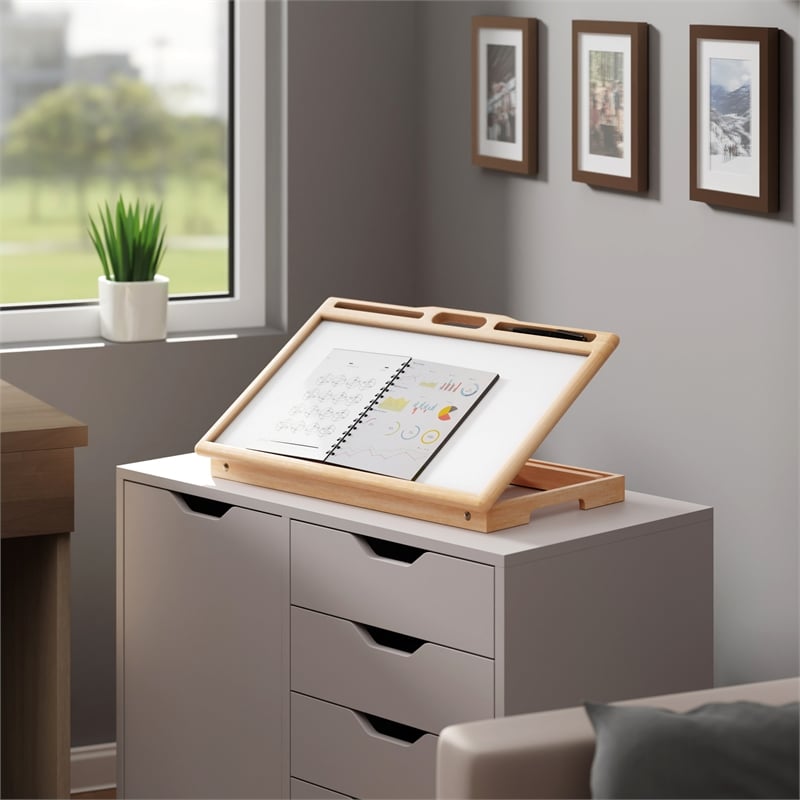 Arlo Breakfast Tray with Flip Top Natural and White Finish