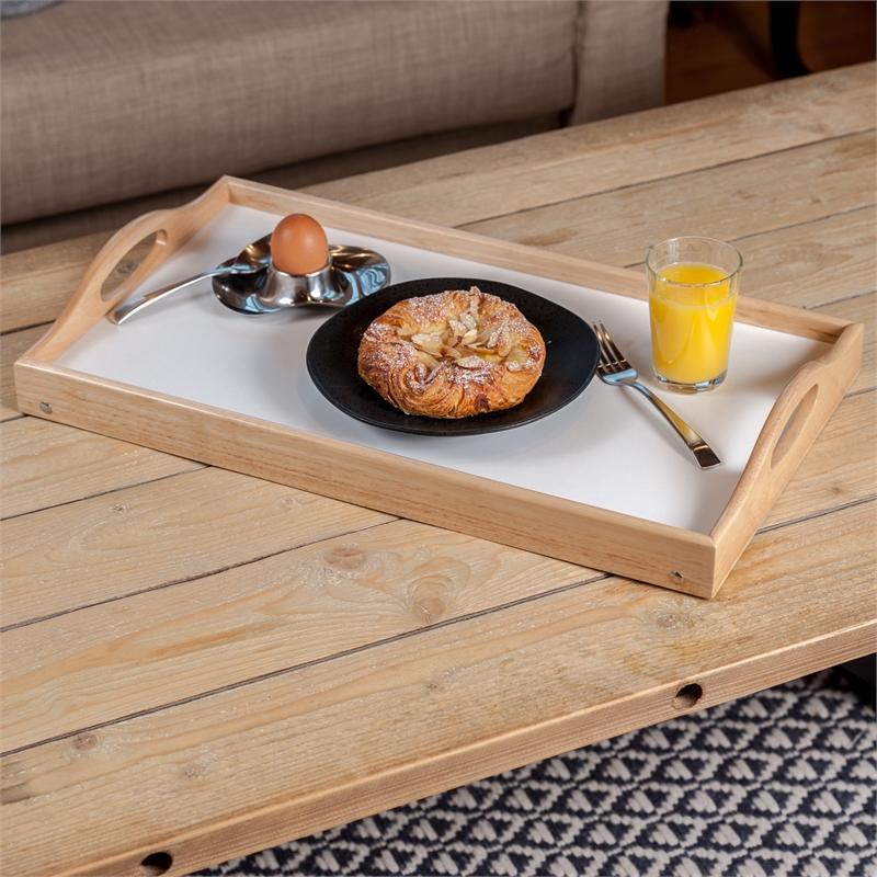 Alani Breakfast Tray Natural and White Finish
