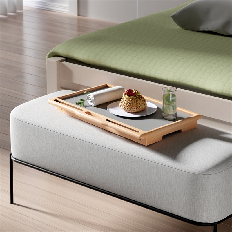 Arlo Breakfast Tray with Flip Top Gray and Natural Finish