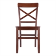 Xenia 2Pc Set X Back Chairs Walnut Finish