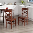 Xenia 2Pc Set X Back Chairs Walnut Finish