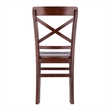 Xenia 2Pc Set X Back Chairs Walnut Finish