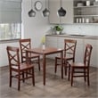 Groveland 5Pc Set Dining Table with X Back Chairs Walnut Finish