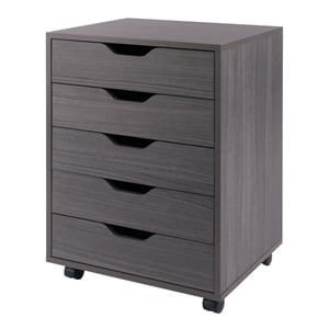 Halifax 5 Drawer Mobile Cabinet Charcoal Finish