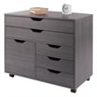 Halifax 3 Section Multi Storage Mobile Cabinet Charcoal Finish