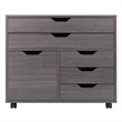 Halifax 3 Section Multi Storage Mobile Cabinet Charcoal Finish