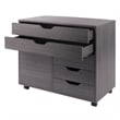 Halifax 3 Section Multi Storage Mobile Cabinet Charcoal Finish