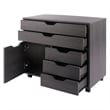 Halifax 3 Section Multi Storage Mobile Cabinet Charcoal Finish