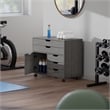 Halifax 3 Section Multi Storage Mobile Cabinet Charcoal Finish
