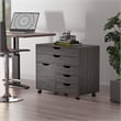 Halifax 3 Section Multi Storage Mobile Cabinet Charcoal Finish