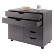 Halifax 3 Section Multi Storage Mobile Cabinet Charcoal Finish