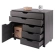 Halifax 3 Section Multi Storage Mobile Cabinet Charcoal Finish
