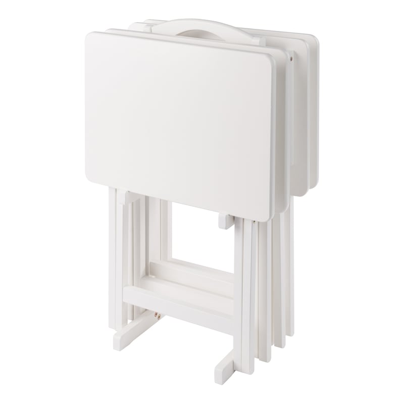 Alex 5Pc Snack Table Set White Finish