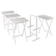 Alex 5Pc Snack Table Set White Finish