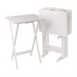 Alex 5Pc Snack Table Set White Finish