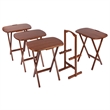 Lucca 5pc Snack Table Set Teak Finish