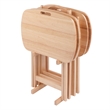 Lucca 5pc Snack Table Set Natural Finish