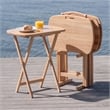 Lucca 5pc Snack Table Set Natural Finish