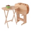 Lucca 5pc Snack Table Set Natural Finish