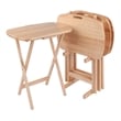 Lucca 5pc Snack Table Set Natural Finish