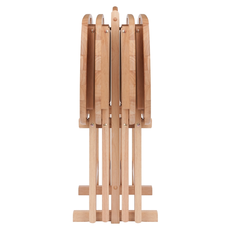 Lucca 5pc Snack Table Set Natural Finish