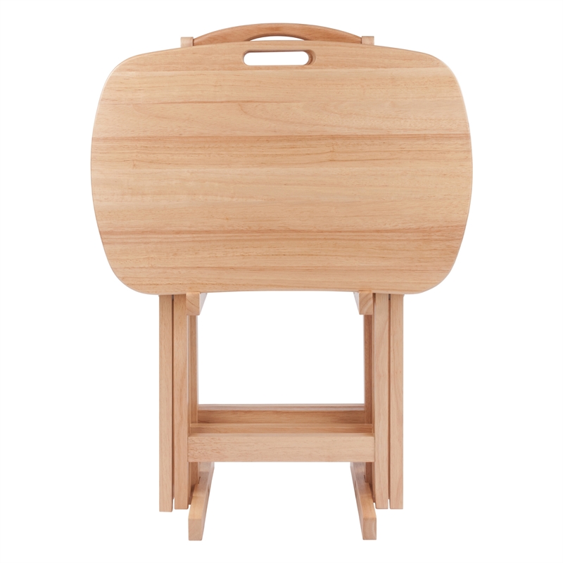 Lucca 5pc Snack Table Set Natural Finish