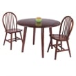 Dawson 3-Pc Drop Leaf Table with Windsor Chairs Walnut Finish
