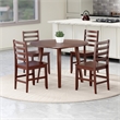 Dawson 5Pc Drop Leaf Table with Ladder-back Chairs Walnut Finish