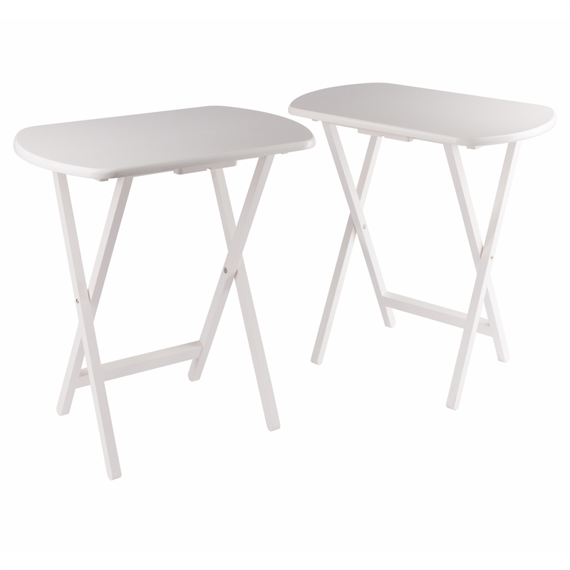 Corbett Set of 2 Oversized Snack Tables White Finish